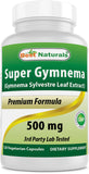 Best Naturals Gymnema Sylvestre Extract 500 mg 120 Vegetarian Capsules - Contains Minimum of 25% Gymnemic Acid (Pack of 2)