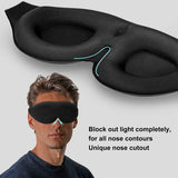 ALASKA BEAR Sleep Mask Women Men with Molded Eye Cups, Well-Contoured 3 D Extra-Plush Soft Memory Foam Blackout Eye Mask Zero Pressure on Eyelids & Eyelashes w Earplugs Set - Silent Night Stars