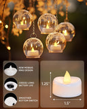 Merrynights LED Candles, 50Pack Tea Lights Candles Battery Operated Bulk, Flameless Tealight Candles, Realistic Tea Lights for Christmas Halloween Wedding Diwali Decor, 1.5'' D X 1.25'' H, Warm Yellow