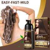 COSMTEK Dark Brown Hair Dye Shampoo Permanent for Men&Women,Instant Hair Color Shampoo for Gray Hair Coverage and Beard,3-In-1 Shampoo for Color Treated Hair,Lasts 30 Days/500ml/Ammonia-Free/Natural herbal Ingredients.