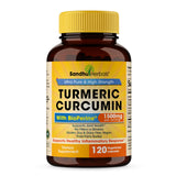 Sandhu Herbals Organic Turmeric Curcumin 120 Capsules with Bioperine Black Pepper Extract Supplement |Made in The USA| 1500mg Joint Support with 95% Curcuminoids