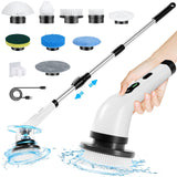 Yorraka Electric Spin Scrubber Cordless, Electric Scrubber for Cleaning Bathroom with Long Handle, Electric Shower Scrubber, Power Cleaning Brush with 9 Brush Heads for Bathtub Tile Floor Car