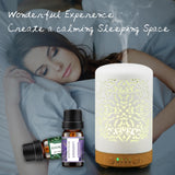 Earnest Living Essential Oil Diffuser Gift Set White Ceramic Diffuser 100 ml & Essential Oil Set Timers Night Lights Auto Off Function Home Office Humidifier Aromatherapy Diffusers for Essential Oils