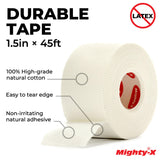 Premium White Athletic Tape for Injuries - 3pk + Pre-wrap - Easy Tear Zinc Oxide Tape - No Sticky Residue - Sports Athletic Tape - Soccer & Boxing Tape