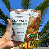 Chilitos Sweet, Sour & Spicy Chamoy Candy - Mexican Gummy Candy & Chamoy Gushers for All Ages, Authentic Dulces Mexicanos Enchilados as Seen on TikTok! (6 oz Bag, Watermelon Sour Belts)
