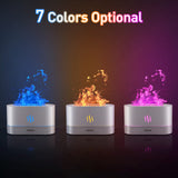 Colorful Flame Air Aroma Diffuser Humidifier, Upgraded 7 Flame Color Noiseless Essential Oil Diffuser for Home,Office,Yoga with Auto-Off Protection 180ml (8Hours White)