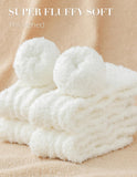 TEHOOK White Fuzzy Socks Soft Cozy Fluffy Slipper Winter Warm Plush Socks Christmas Stocking Stuffers Gifts for Women