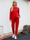 Lounge Sets for Women 2 Piece Outfits Christmas Matching Pajamas Sets Fashion Red M