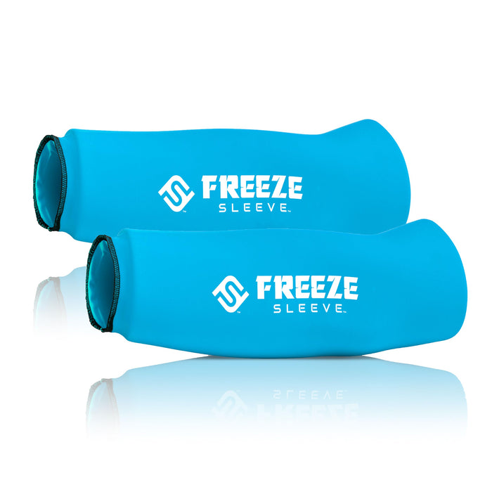 FreezeSleeve 2 Pack Ice & Heat Therapy Sleeve- Reusable, Flexible Gel Hot/Cold Pack, 360 Coverage for Knee, Elbow, Ankle, Wrist- Small/Medium, Turquoise