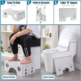 Foldable Toilet Stool, 7 inches Healthy Squatting Posture Poop Stool with Anti-Slip Feet by CHEAGO, Portable Travel Foot Stool for Toilet, Unique Folding Design Compact&Wide footrest (Cloud Grey)