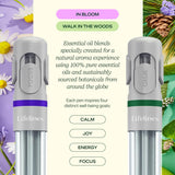 Lifelines 2 Pack Pen Diffuser in in Bloom & Walk in The Woods Essential Oil Blends, Elegant 1.0mm Ballpoint Tip, Black Pen, Ink Refill Included