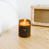 Calyan Wax Soy Wax Candle, Aspen & Fog Scented Candle for The Home | Premium Candle with Essential Oils | 7.2 oz 57 Hour Burn | Soy Candle in Amber Glass Jar | Aromatherapy GIF