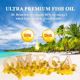 Dr.Brian Omega 3 Fish Oil Supplements, High Absorption rTG Omega 3 Wild Fish Oil 1200mg with Epa,Dha,Fatty Acids,Triglyceride,Vitamin E | Lemon Flavor(180 Softgels)