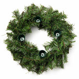 Artificial Evegreen Pine Christmas Advent Wreath Kit - Set Includes a Wreath of Faux Pine Greenery with Metal Candle Holders and a Box of 4 Advent Candles by Factory Direct Craft