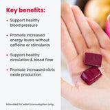 humanN SuperBeets Heart Chews - Nitric Oxide Production and Blood Pressure Support - Grape Seed Extract & Non-GMO Beet Energy Chews - Pomegranate Berry Flavor - 120 Count