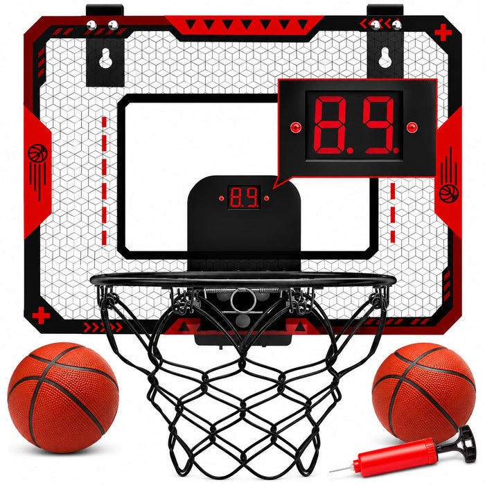 Indoor Basketball Hoop with Electronic Scoreboard & Balls for Kids Age 5-12