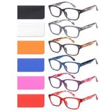 BLOEXCLU 6 Pack Reading Glasses for Women Men Blue Light Blocking Spring Hinge Computer Readers, Anti Eyestrain/Glare (6 Mixed C1, 1.75, Diopters)