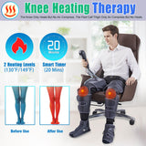Leg Massager with Air Compression & Heat, 4-In-1 Foot Calf Thigh Knee Massager for Circulation & Pain Relief, 4 Modes 4 Intensities 2 Heat Levels, 10*2 Airbags, Compression Boots Machine, Fit 5'1-6'2