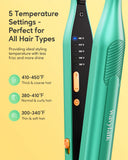 Wavytalk 3/10" Pencil Flat Iron for Short Hair, Edges and Touch-ups, Mini Flat Iron with Adjustable Temp & Anti-Pinch Design, Green