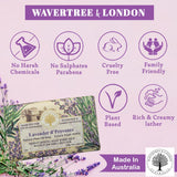 Wavertree & London Lavender Scented Natural Soap (2 Bars), 7oz Moisturizing French Triple Milled Soap Bars enriched with shea butter - Pure Plant Oil Bath & Body Soap for All Skin Types