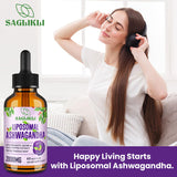 Saglikli Liposomal Ashwagandha Liquid Drops 2000mg, Ashwagandha Root Extract Supplement (7% Withanolides) with Black Pepper Extract & Probiotics for Focus, Cognition & Energy - 4 FL.OZ (2 Bottle)