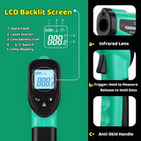 Infrared Thermometer Gun for Cooking, -58℉~1022℉, Digital Laser Temperature Gun for Blackstone Pizza Oven Reptiles, IR thermometer with Carrying Storage Case, Larger Font, LCD Backlit, Green