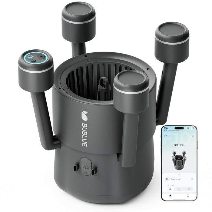 (2026 Upgrade) BUBLUE F10 Pool Surface Skimmer Robot, Pool Cleaner with App Control,Powerful Suction,5L Filter, Dual Cleaning Modes, AI Navigation,Ideal for In-Ground & Above-Ground Pools,Space Gray