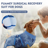 FUAMEY Recovery Suit for Dogs After Surgery,Soft Breathable Dog Bodysuit E-Collar & Cone Alternative Surgical Suit,Male Female Dog Neuter Spay Suits Anti Licking Wounds Onesie Blue Tie Dye XXL