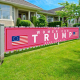 Women For Trump Banner Flag with Brass Grommets,Pro Trump 2024 Proudly Voting For Donald Trump Political Election Outdoor Sign House Banner Polyester Yard Lawn Outdoor Decor 98X18''