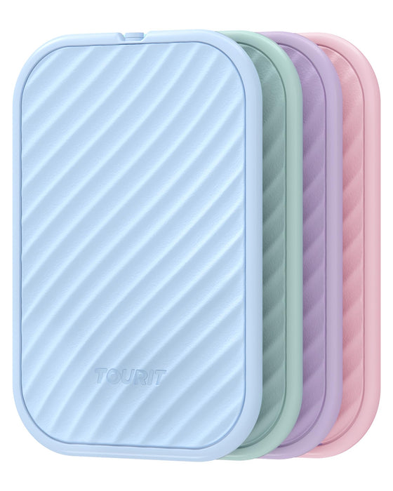 TOURIT Slim Ice Packs for Lunch Boxes and Coolers, 4 Pack Reusable Lunch Box Ice Packs, Long Lasting BPA-Free Non-Toxic Freezer Packs for Lunch Bags, Travel, Picnic or Camping, Morandi