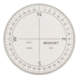 WESTCOTT ‎360-Degree Protractor Compass for Drawing and Drafting, Clear, 3.5 in