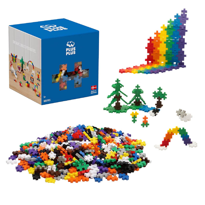 PLUS PLUS 600 Piece Basic Mix - Mini Waffle Blocks, Classroom Must Haves