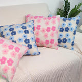 SKXKJian Soft Decorative Throw Pillow Covers 18x18 Cute Faux Fur Plush Pillow Covers Square Jacquard Pillowcase Cushion for Sofa Bedroom Living Room Christmas Outdoors Pink