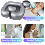 Hair Washing Basin for Bedridden - Inflatable Shampoo Bowl for Disabled, Elderly - Portable Sink For Washing Hair with Neck Support & Drain Hose - Perfect For Curly Hair, Thick Hair & Wash Hair in Bed