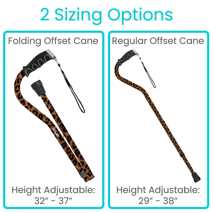 Vive Walking Cane for Women, Men, Elderly - Patented Offset Grip - Lightweight Adjustable Walking Aid with a Non-Slip Tip - Sturdy Balancing Mobility Aid for Seniors