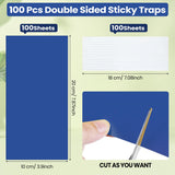 Qualirey 100 Pcs Double Sided Sticky Traps for Flying Plant Insect Like White Flies Aphids 7.87 x 3.9 Inch Sticky Gnat Traps Killer Fruit Fly Traps for Indoor Outdoor Including Twist Ties (Blue)