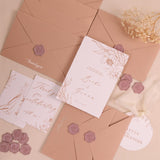 UNIQOOO Wax Seal Stickers - Eucalyptus Wedding Invitation Envelope Seal Stickers, 50 Pcs Self- Adhesive Dusty Mauve Stickers, Perfect for Invitation, Christmas, Gift Wrapping, Party