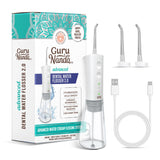 Gurunanda Advanced Dental Water Flosser 2.0 - Cordless & Portable - 300 ml Water Tank, 3 Modes, Rechargeable for Healthy Teeth & Gums