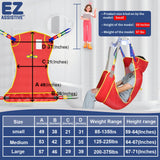 EZ Assistive Universal Full Body Patient Lift Sling, Mesh Fabric Patient Sling Transfer and Bathing aids, 500lb Weight Capacity (Small-Red)