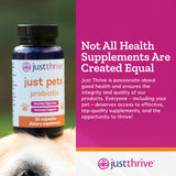 Just Thrive Just Pets Probiotic - Daily Digestive Probiotics for Dogs and Cats - 4 Billion CFUs Pet Probiotic, 30 Capsules