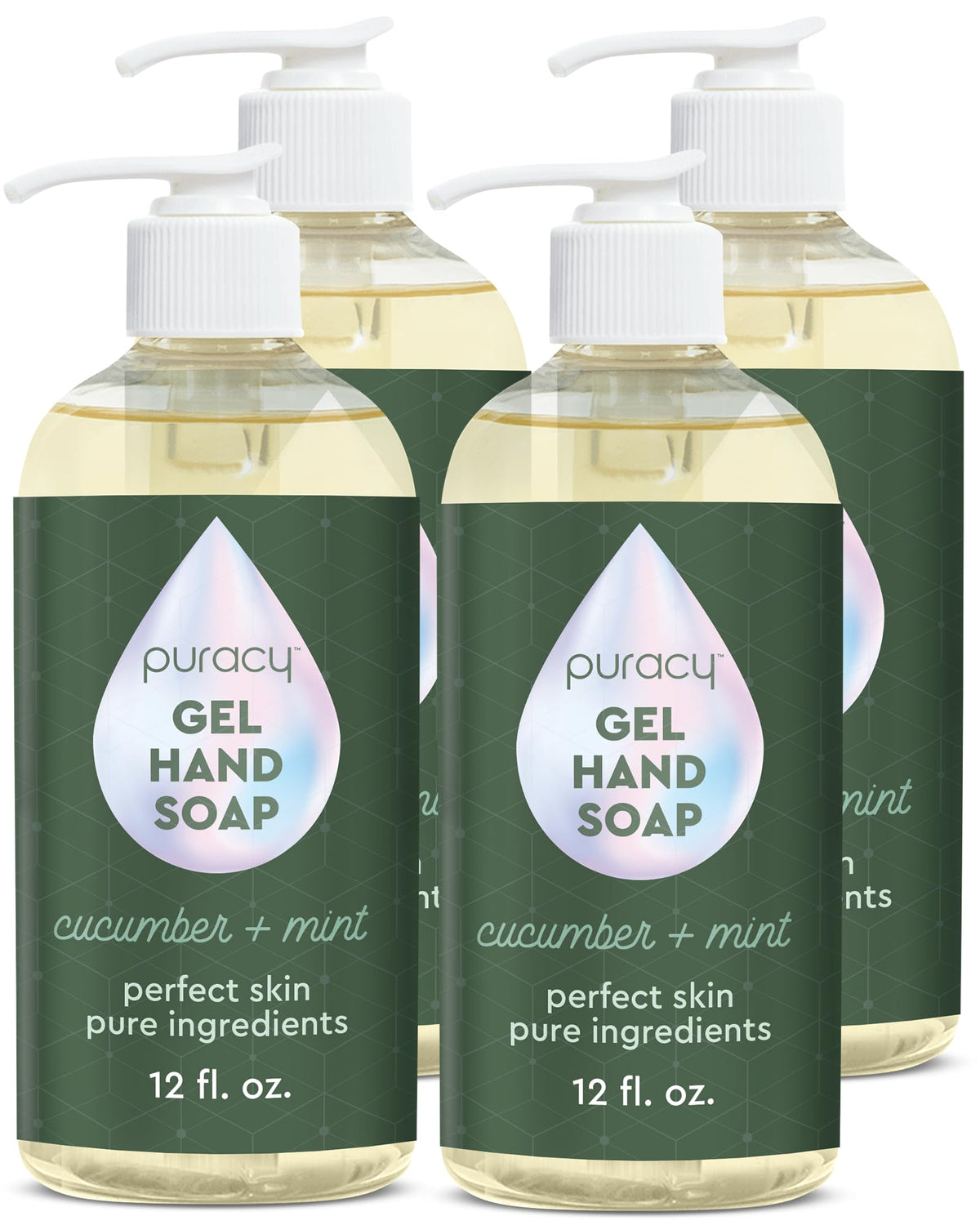 Puracy Natural Liquid Hand Soap, Cucumber & Mint, Sulfate-Free Gel Han
