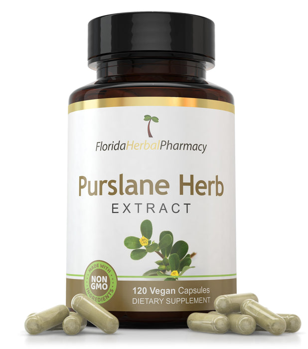 Florida Herbal Pharmacy, Purslane Herb Extract Capsules 10:1 (120 Capsules) 500 mg per Capsule, 1000 mg Serving