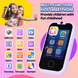 Prysyedawn Kids Cell Phone for Girls, Christmas Birthday Gifts for Girls Age 3-6, MP3 Music Player with Dual Camera, Toddler Touchscreen Phone Toy for 3 4 5 6 Year Old Girl with SD Card-Purple