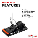 Trap A Pest Mouse Traps - Reusable Snap Traps for Mice, Rodents and Pests, Sanitary Safe Mousetraps That Work - Indoor and Outdoor Effective Mice Traps (6 Pack)