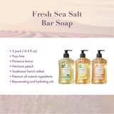 A LA MAISON Liquid Soap, Lime, Lemon, Peach - Uses: Hand and Body, Triple Milled, Essential Oils, Biodegradable, Plant Based, Vegan, Cruelty-Free, Alcohol & Paraben Free (16.9 oz, 3 Pack)