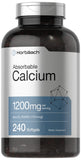 Calcium 1200 mg with Vitamin D3 | 240 Softgels 5000 IU Absorbable Supplement Non-GMO, Gluten Free by Horbaach