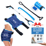 Sliq Hip Kit for Seniors Total Hip Replacement Prime Supplies after Hip Surgery, Hip Replacement Recovery Kit, Hip Ice Pack, 32" Grabber Tool, Leg Lifter, Shoe Horn, Sock Aid Device for Seniors