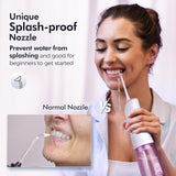 Demita Cordless Water Flosser for Teeth, 300ML 3 Modes 5 Jet Tips Portable Electric Flosser Pick for Adults, IPX7 Waterproof Oral Irrigator Dental Flosser Cleaning Kit for, Gums, Braces Care (Pink)