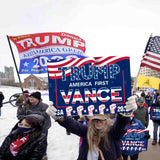 Trump Vance 2024 Yard Sign,18x12In Campaign Signs With H-Stakes Placard Sign For Outdoor Garden Lawn Parade Handheld Rally Decorations