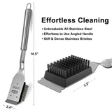 GRILLART Grill Brush and Scraper, Wire BBQ Grill Brush for Outdoor Grill, 16.5” Grill Cleaning Brush BBQ Grill Accessories, Safe Grill Cleaner Brush-Ideal Gift for Men/Dad BBQ Brush for Grill Cleaning